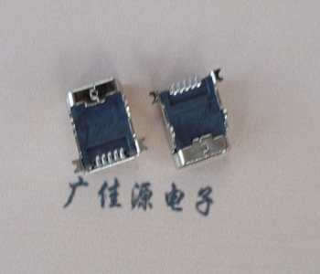 城区 MINI USB 5PF 90°SMT前插后贴电源接口