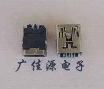MINI USB前两脚插座 90度卧式 端子DIP针脚定义