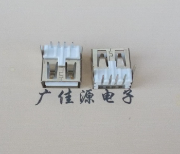 滨江 USB2.0 AF 90度 直插脚 无后盖 平口铜壳