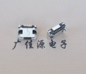 迈克小型 USB连接器 平口5p插座 有柱带焊盘
