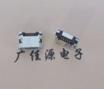 MICRO USB接口 90度卧式母座 插板有柱直边