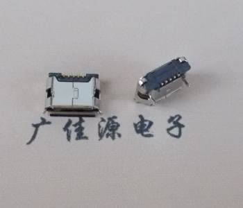 靖宇Micro usb连接器 鱼叉脚前插后贴无焊盘镀镍