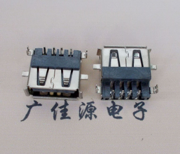 AF USB母座90度 DIP沉板3.9/4.9 耐高温有卷边