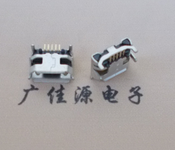 宁江Micro USB母座牛角间距7.2x6.6mm加长端子定位柱