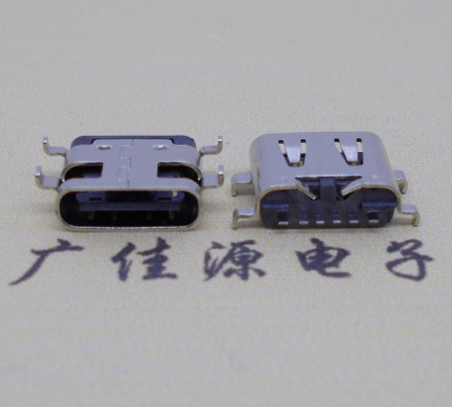 肇源USBType-C6P母座卧式接口沉板0.8mm