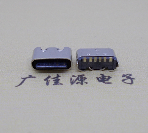 揭西Type-C6p母座接口短体立贴5.0mm