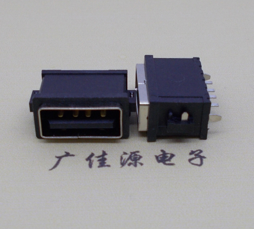 宝鸡usb2.0立式防水母座直插4pinA口型防水IP67级