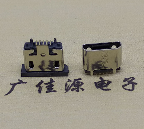 香河micro usb5p母座立式贴板H=5.1无边有柱