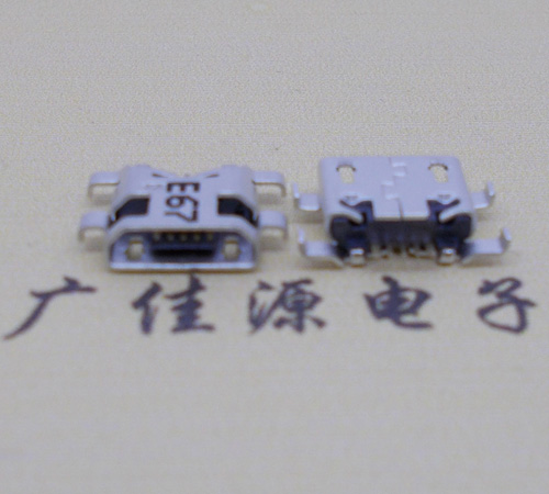 常宁Micro usb 反向沉板1.2mm接口四脚插直边无导位