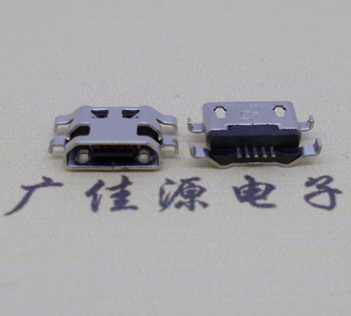 micro usb5p连接器 反向沉板1.6mm四脚插平口