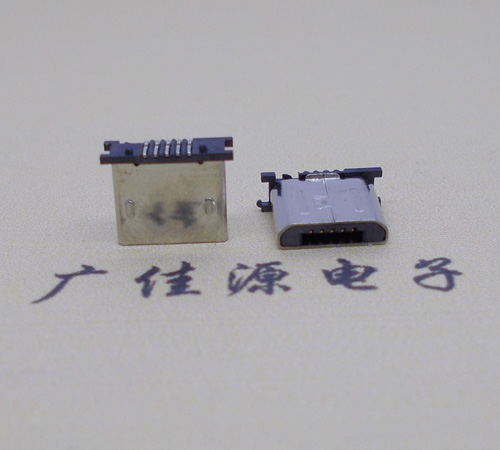 MICRO USB 5P公头短体5.6mm立贴带柱无卡勾