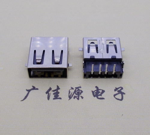 琼中usb2.0 AF90°母座沉板1.9mm带弹片前贴后插