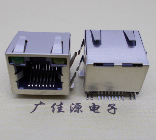 宿松RJ45-15.5高度-smt带灯带弹网络接口连接器