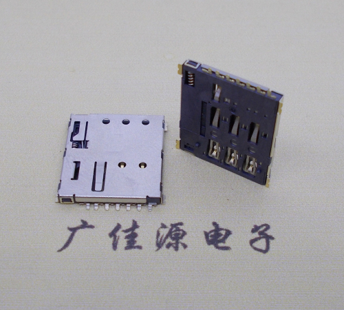朝阳NANO SIM 自弹式卡座 1.37H 带CD测试7Pin 手机卡座连接器