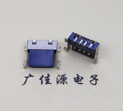 河津薄胶芯母座 USB2.0卧式贴板A母10.0短体尺寸
